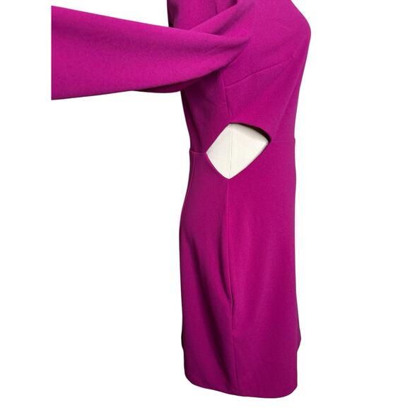 Express fuchsia long sleeves side cut outs mini dress size small - Picture 5 of 12